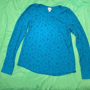 Mossimo Supply Co. Teal & Navy Thermal Top Size XL